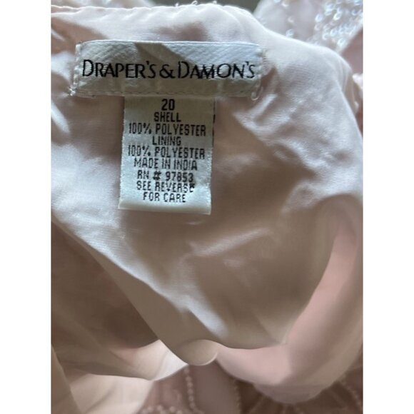 Vintage Draper’s & Damon’s Beaded Sparkly Women’s Top Sz 20 Pink Cream - Picture 6 of 14